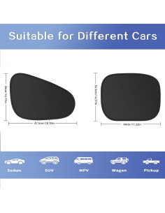 Sombrillas para Ventanas de Auto Edotim 47.5x36 cm Bloqueo UV 2
