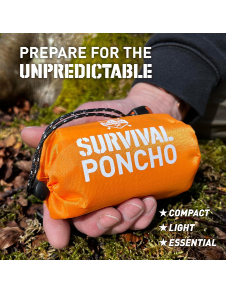 Poncho de Supervivencia Monterra Mylar Impermeable 2 Pcs