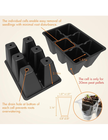 Bandeja de Inicio de Semillas Gardzen 3 Paquete con Tapa Ventilada