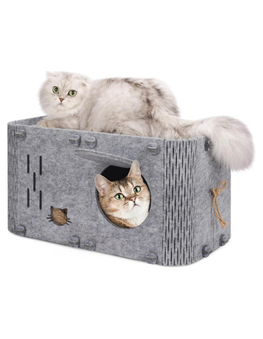 Casa para Gatos Aitmexcn Moderna 56.5x30.5x30 cm Gris