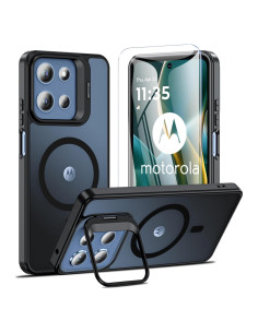 Funda OWKEY Magnética para Moto G 2025 Antihuellas Negra