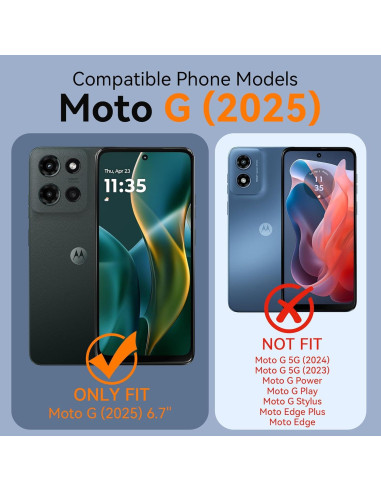 Funda OWKEY Magnética para Moto G 2025 Antihuellas Negra