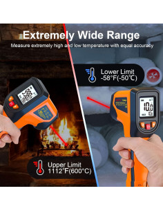 Termómetro Infrarrojo Digital DEASOMIYE T600A -50C a 600C 2
