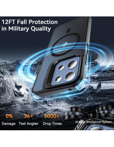 Funda OWKEY Magnética para Moto G 2025 Antihuellas Negra