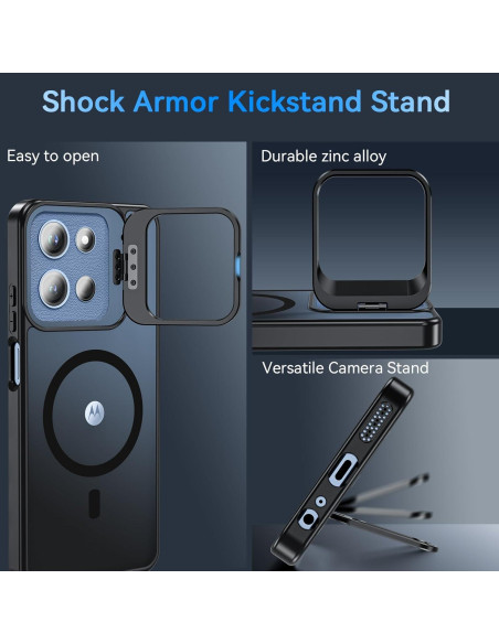 Funda OWKEY Magnética para Moto G 2025 Antihuellas Negra