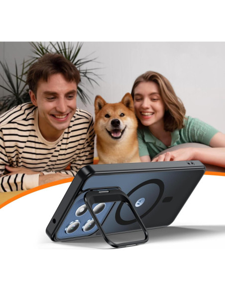 Funda OWKEY Magnética para Moto G 2025 Antihuellas Negra