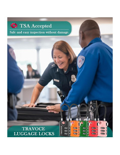Candado de Equipaje Travoce TV21105V Aprobado por TSA 1 Pz 2