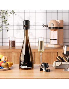 Tapones para Champagne Acero Inoxidable y Silicona 1 Paquete Negro 2