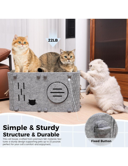 Casa para Gatos Aitmexcn Moderna 56.5x30.5x30 cm Gris