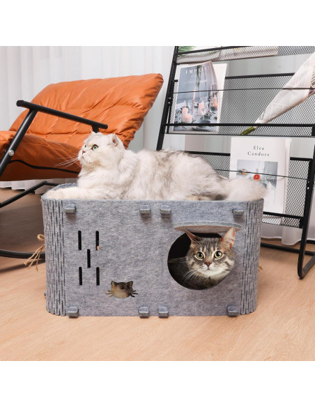 Casa para Gatos Aitmexcn Moderna 56.5x30.5x30 cm Gris
