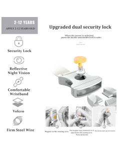 Correa Anti Perdida para Niños WSZCML 2m Ajustable Negro 2