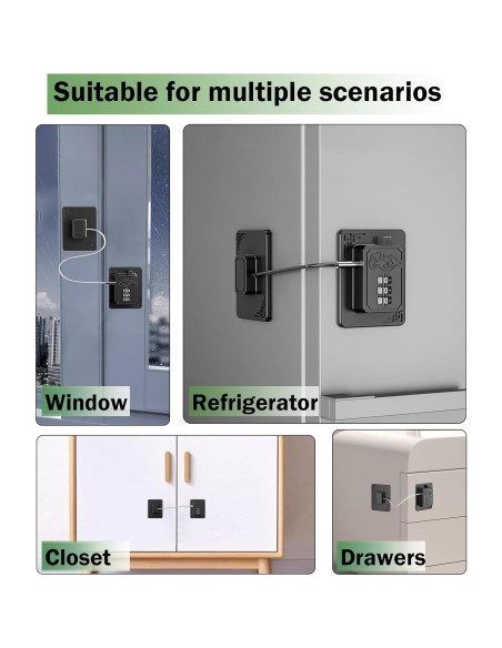 Cerraduras de Seguridad para Refrigerador Lexng - 2 Piezas, Código 3 Dígitos, Negro Cerraduras de Seguridad para Refrigerador Lexng - 2 Piezas, Código 3 Dígitos, Negro