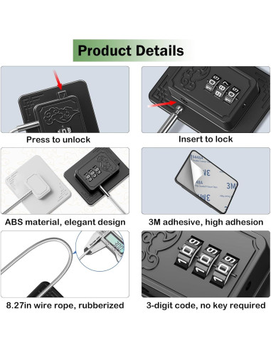 Cerraduras de Seguridad para Refrigerador Lexng - 2 Piezas, Código 3 Dígitos, Negro
