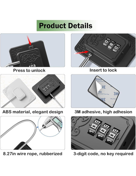 Cerraduras de Seguridad para Refrigerador Lexng - 2 Piezas, Código 3 Dígitos, Negro Cerraduras de Seguridad para Refrigerador Lexng - 2 Piezas, Código 3 Dígitos, Negro