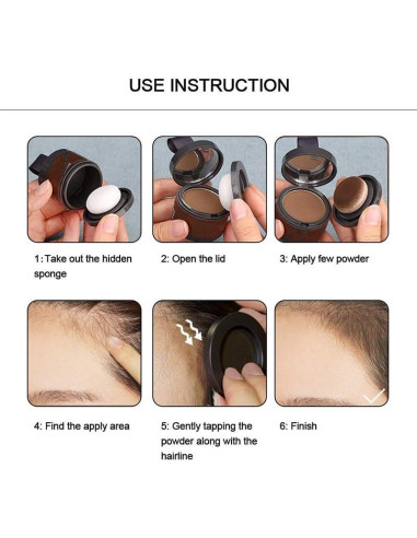 Polvo para el Cabello Hairline 28g Marrón Ceniza - Cobertura Raíces