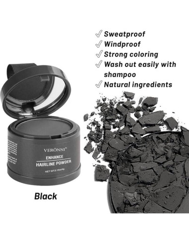 Polvo para el Cabello Hairline 28g Marrón Ceniza - Cobertura Raíces