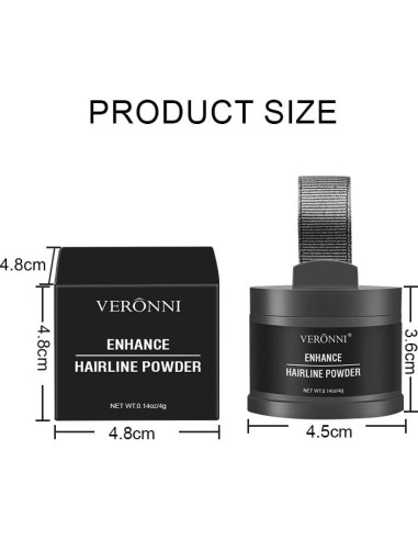 Polvo para el Cabello Hairline 28g Marrón Ceniza - Cobertura Raíces