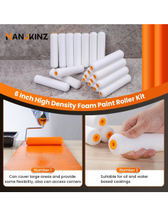 Rodillo de Pintura de Espuma HANJKINZ 20 Pcs 6" (15.24 cm) 2
