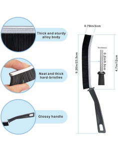 2 PCs Cepillo de Limpieza de Ranuras Dincken - Cerdas Duras 2