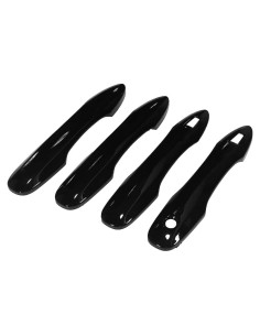 Cubierta de Manija de Puerta eLoveQ Negra Brillante 4 Unidades