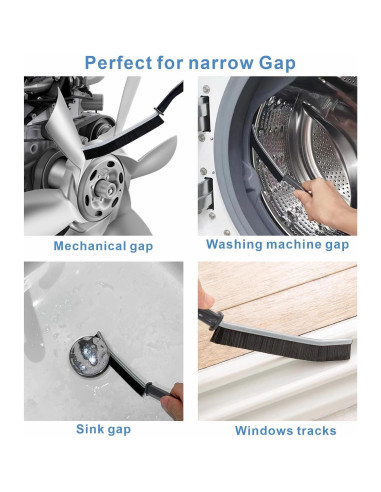 2 PCs Cepillo de Limpieza de Ranuras Dincken - Cerdas Duras