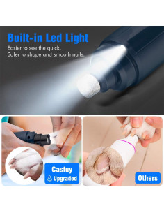 Molinillo de Uñas Eléctrico Casfuy con Luz LED 2 Velocidades 2
