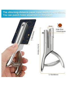 Perforadora Manual HNONPW 6mm Profundidad 53mm Plata 2