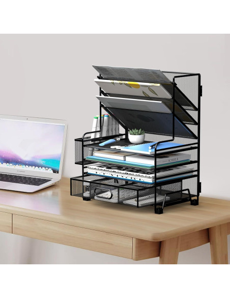 Organizador de Escritorio MINDEPOT 4 Niveles + Cajón Negro Organizador de Escritorio MINDEPOT 4 Niveles + Cajón Negro