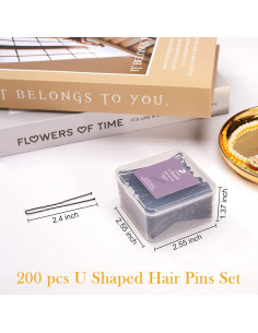 Horquillas Negras PURPLESKY 200pcs para Cabello Grueso 2