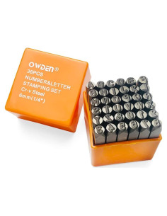 Conjunto de Sellos de Metal OWDEN 36 Piezas 6mm para Estampado