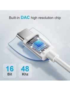 Adaptador USB C a 3.5mm YGKSAA - 2PCS, Audio Hi-Fi 2