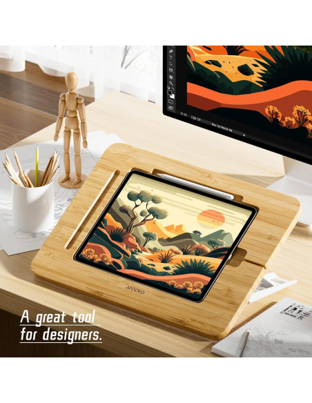 Soporte de Dibujo AFOOYO de Bambú Ajustable 9.7-11" Soporte de Dibujo AFOOYO de Bambú Ajustable 9.7-11"