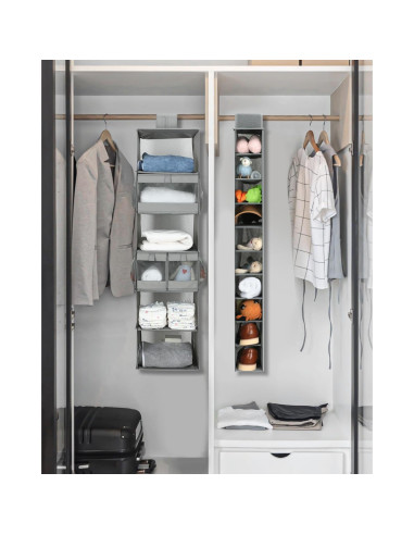 Organizador de Zapatos Colgante NEATJELAI 10 Estantes Gris