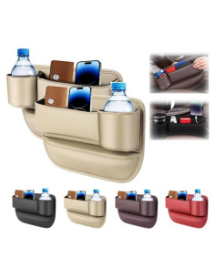 Organizador de Cuero para Portavasos de Automóvil Oddmmo - Par Beige