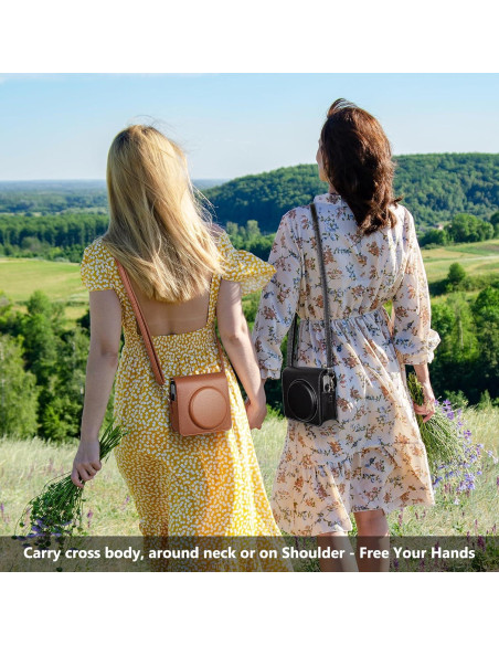 Funda Protectora de Cuero PU para Fujifilm Instax SQ40 - Negra