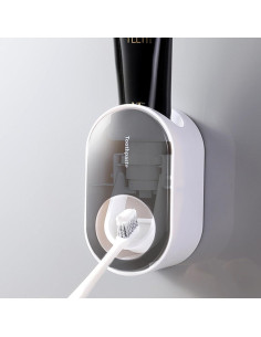 Dispensador de Pasta de Dientes Automático SLZBCY Negro 11.5x6.5 cm 2