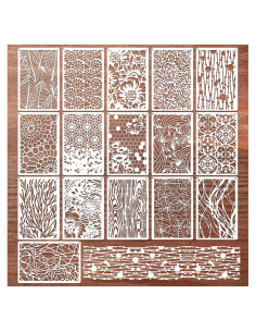 16 Plantillas Reutilizables para Pintar Boqon - Textura Abstracta