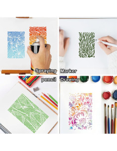 16 Plantillas Reutilizables para Pintar Boqon - Textura Abstracta 2