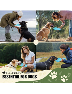 Botella de Agua para Perros 550ml Fillfulfun Cian Plegable 2