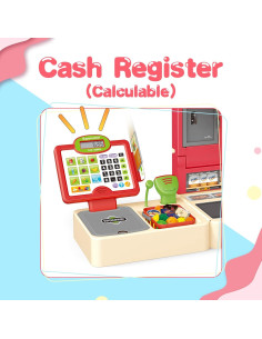 Registradora de Juguete RedCrab para Niños con Escáner y Dinero 2