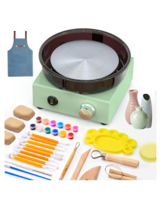 Kit de Rueda de Alfarería Alldeer PW103 6" con 18 Herramientas