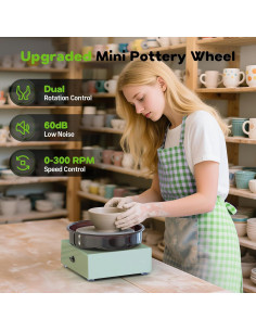 Kit de Rueda de Alfarería Alldeer PW103 6" con 18 Herramientas 2