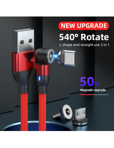 Cable de Carga Magnético Bithai 0.49m USB C Micro USB i-Product 2