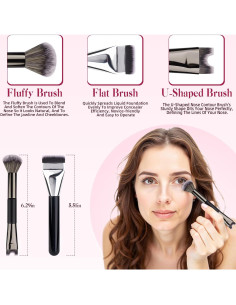 Juego de Brochas para Contorno de Nariz Sokfone 2 Piezas 2