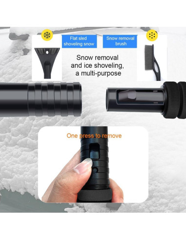 Cepillo de Nieve y Raspador de Hielo CHRYMUM 64cm 2 en 1