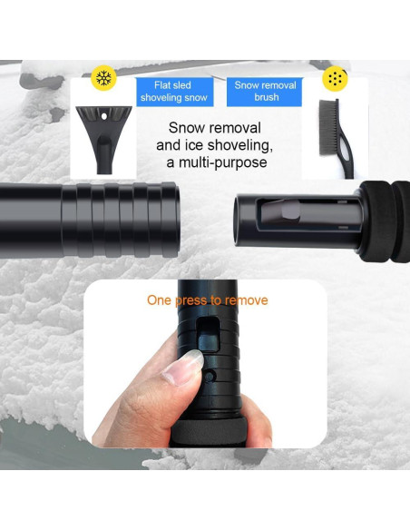 Cepillo de Nieve y Raspador de Hielo CHRYMUM 64cm 2 en 1