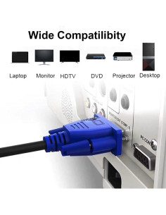 Cable VGA 0.91m UV-CABLE HD15 1080P para Monitor y Proyector 2