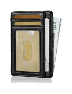 Billetera Slim Hoewina para Hombres con Bloqueo RFID - Negro 2