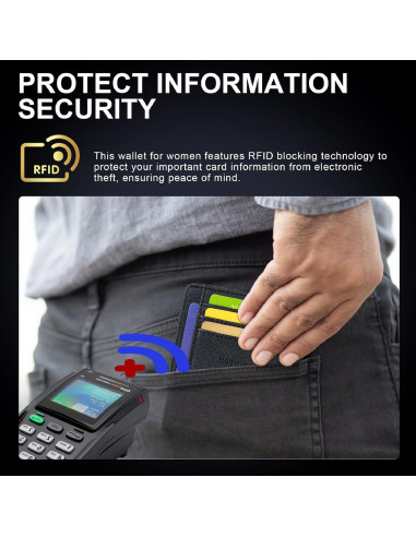 Billetera Slim Hoewina para Hombres con Bloqueo RFID - Negro