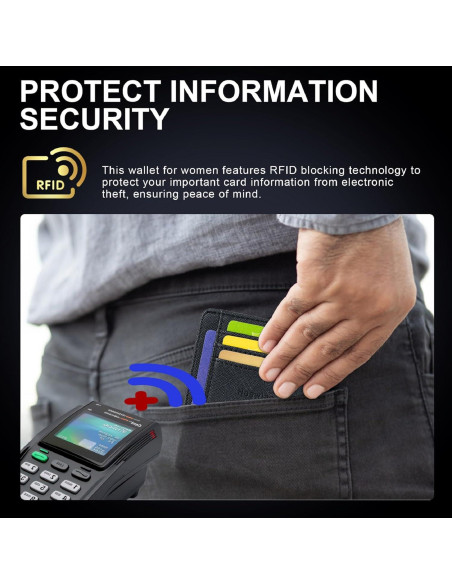 Billetera Slim Hoewina para Hombres con Bloqueo RFID - Negro